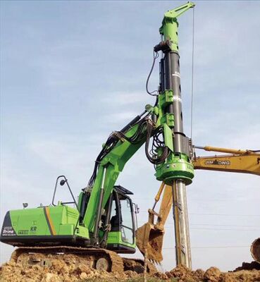 آلة حفر الخوازيق الدورانية بقوة رفع 50 كيلو نيوتن وعزم دوران رأسي 35 كيلو نيوتن متر وإمالة أمامية 10 درجات لبناء أساسات الخوازيق بكفاءة